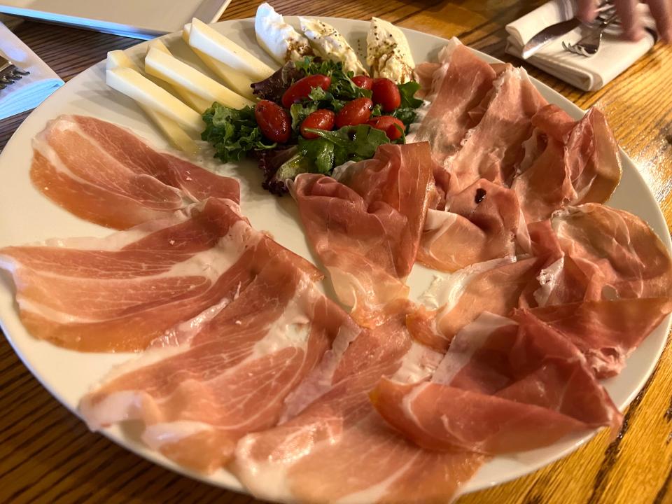 Prosciutto con formaggi appetizer at Caffé Toscano