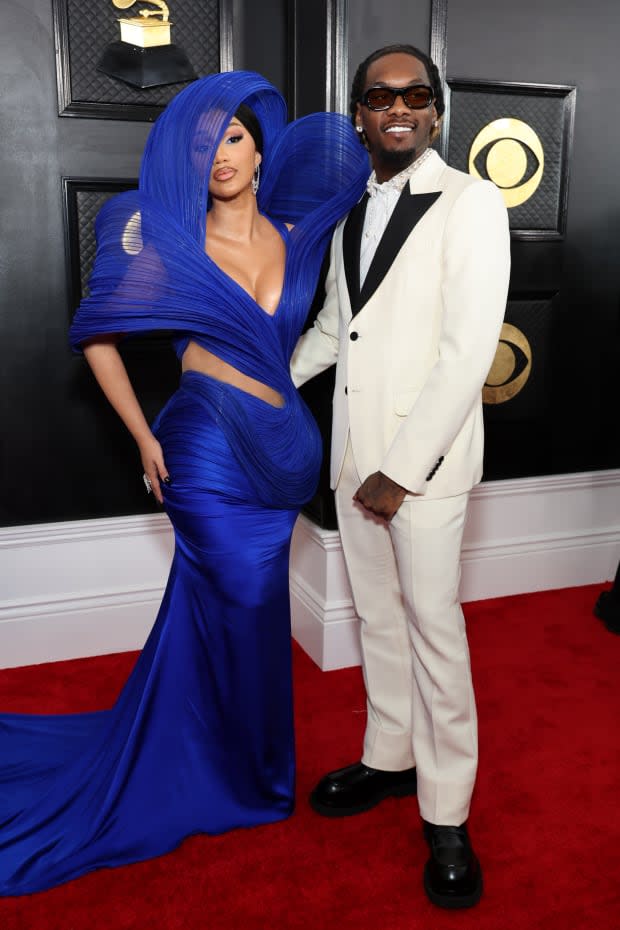 LOS ANGELES, CALIFORNIA - FEBRUARY 05: (FOR EDITORIAL USE ONLY) (L-R) Cardi B and Offset attend the 65th GRAMMY Awards on <a href="https://parade.com/living/february-holidays-observances" rel="nofollow noopener" target="_blank" data-ylk="slk:February;elm:context_link;itc:0;sec:content-canvas" class="link ">February</a> 05, 2023 in Los Angeles, California. (Photo by Amy Sussman/Getty Images)<p><a href="https://www.gettyimages.com/detail/1463259350" rel="nofollow noopener" target="_blank" data-ylk="slk:Amy Sussman/Getty Images;elm:context_link;itc:0;sec:content-canvas" class="link ">Amy Sussman/Getty Images</a></p>