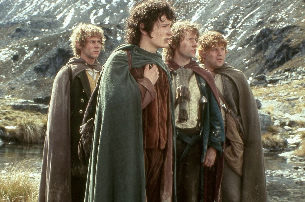 From left, Dominic Monaghan, Elijah Wood, Billy Boyd and Sean Astin from "The Lord of the Rings Trilogy." The Hobbits will appear at Fan Expo Cleveland April 13.