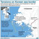 A graphic showing the South Korean island of Baengnyeong that North Korean leader Kim Jong-Un has threatened to "wipe out