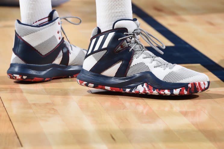 Harrison Barnes' adidas Crazy Bounce. (Getty)