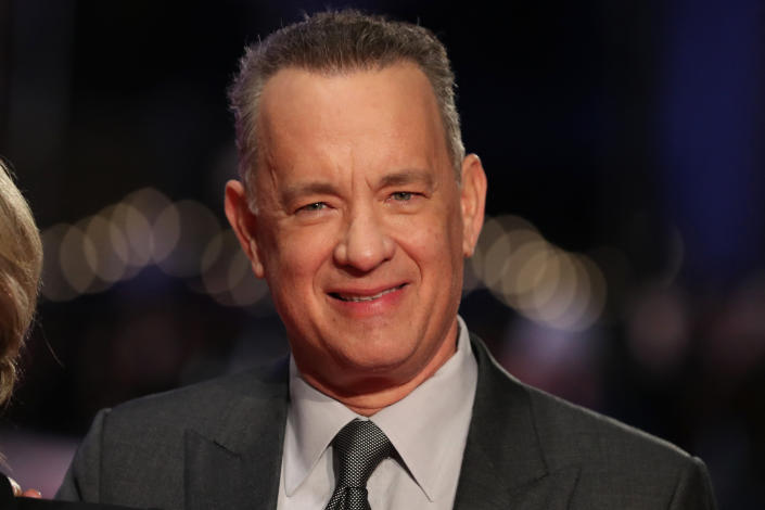 <p> Tom Hanks at the European Premiere of The Post 2018. </p>