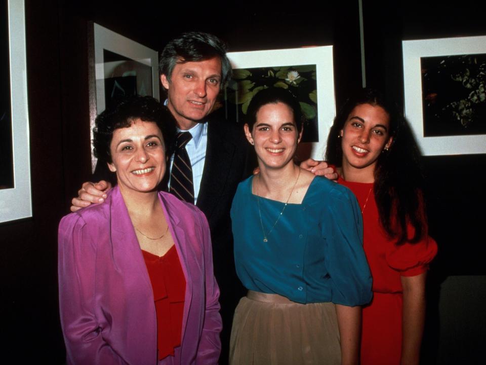 Alan Alda, wife Arlene and daughters circa 1981 in New York City