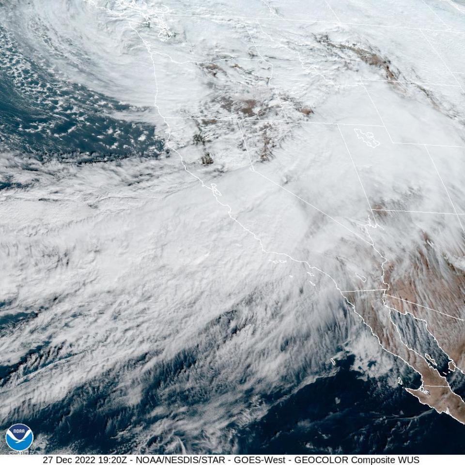 An atmospheric river impacting California on Dec. 27.  / Credit: NOAA