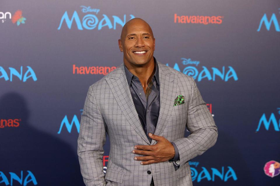 Dwayne Johnson attends the world premiere of Moana in 2016.