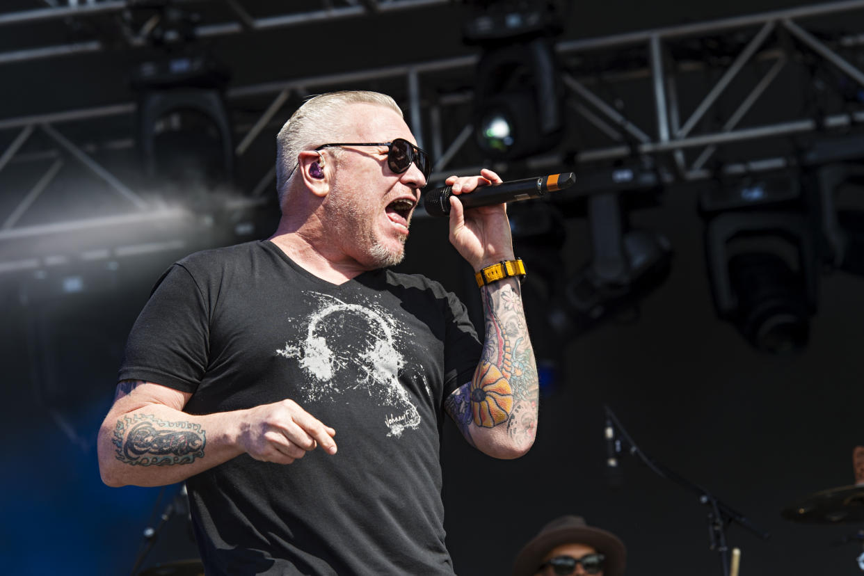 Steve Harwell of Smash Mouth seen at KAABOO 2017 at the Del Mar Racetrack and Fairgrounds on Friday, Sept. 15, 2017, in San Diego, Calif. (Photo by Amy Harris/Invision/AP)