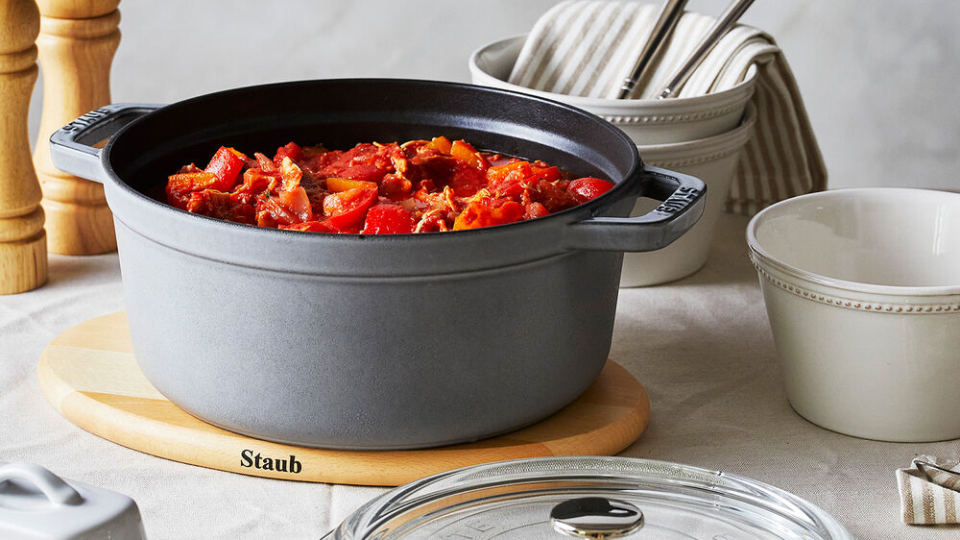 Tackle your holiday cooking with this premium cast iron Dutch Oven from Staub, one of our favorite kitchen brands.