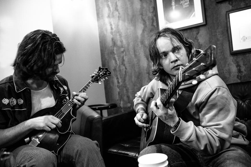 Billy Strings backstage at the Ryman Auditorium in May 2022.