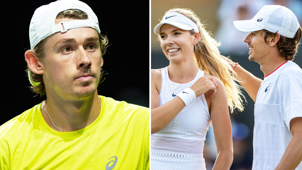 Alex de Minaur, pictured here alongside Katie Boulter.