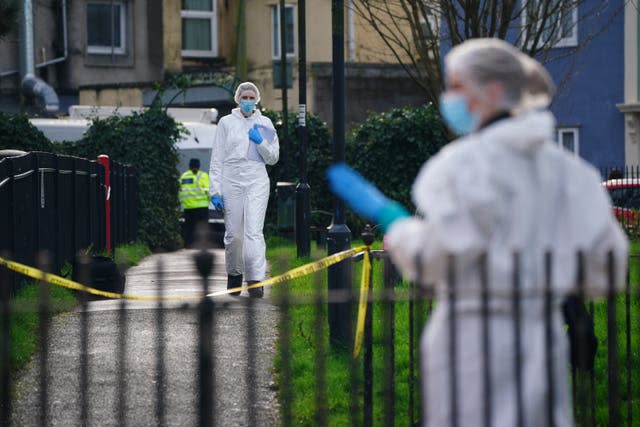 Police and forensic officers at Rawnsley Park 