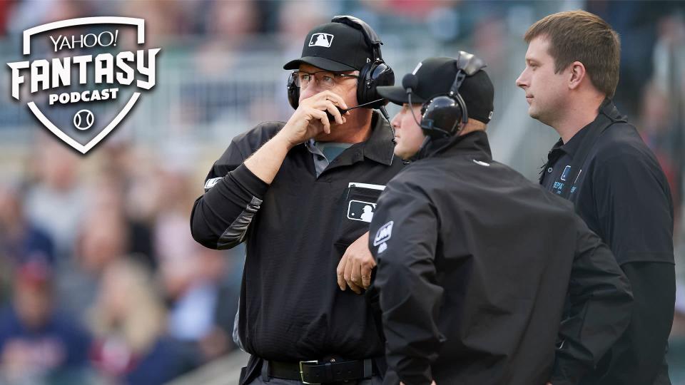 Scott Pianowski and Chris Liss discuss the role of replay in sports on the Yahoo Fantasy Baseball Podcast (Photo by Hannah Foslien/Getty Images)