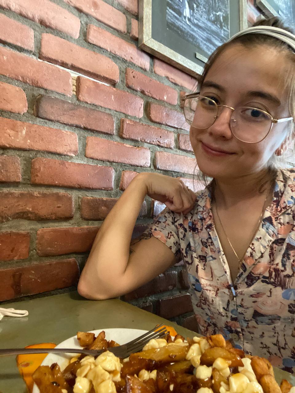 The author eats poutine