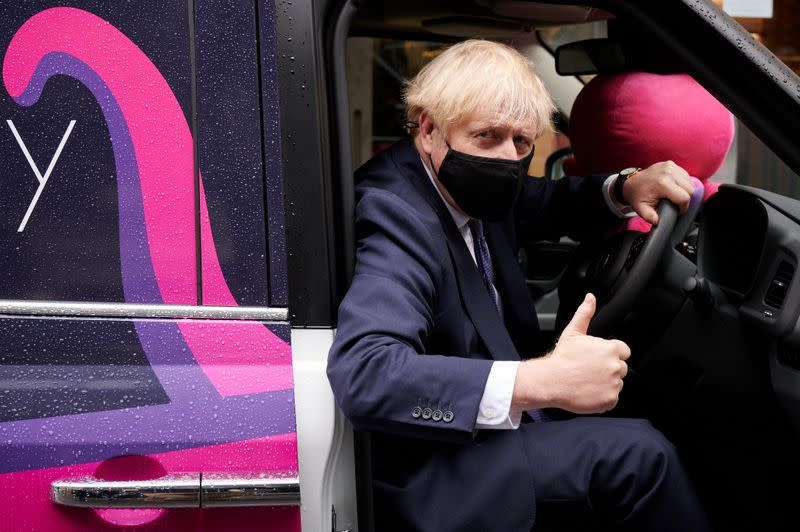 Britain's PM Boris Johnson visits Octopus Energy, in London