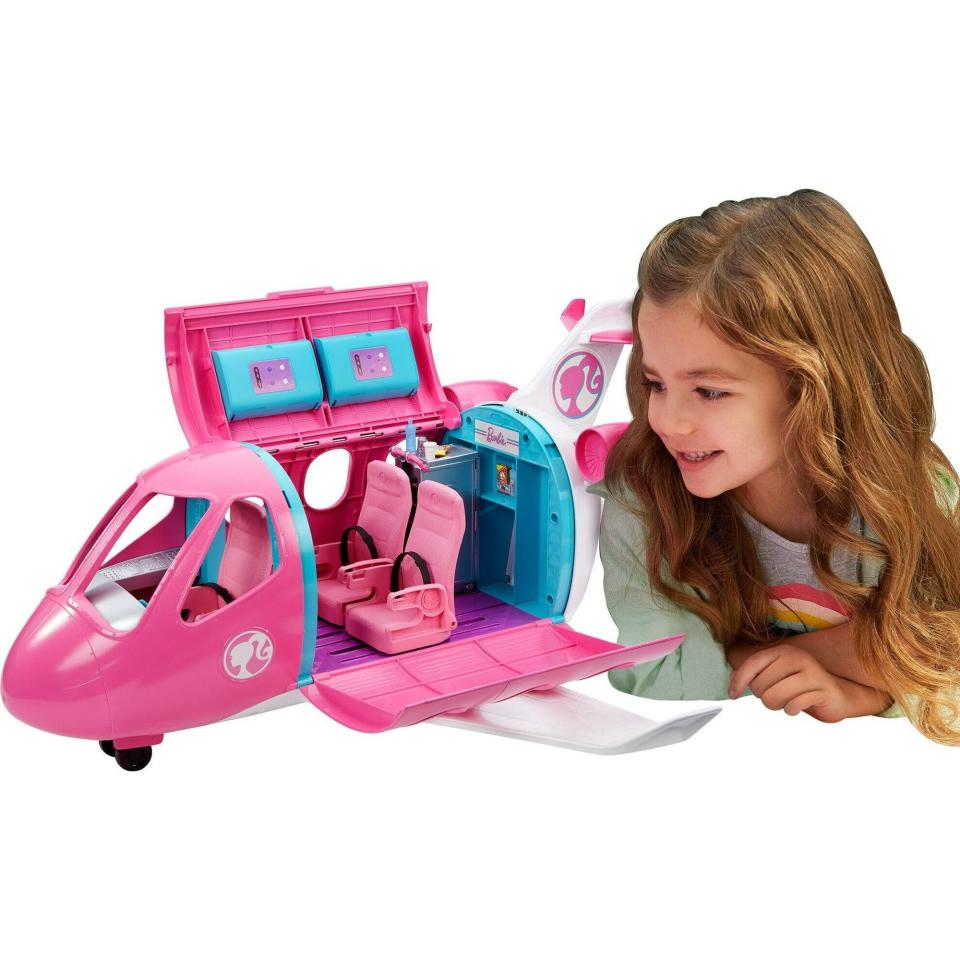 <p><a href="https://go.redirectingat.com?id=74968X1596630&url=https%3A%2F%2Fwww.walmart.com%2Fip%2FBarbie-Dreamplane-Airplane-Playset-with-Puppy-and-Snack-Cart-15-Accessories%2F768759525&sref=https%3A%2F%2Fwww.bestproducts.com%2Fparenting%2Fg38007301%2Fgifts-for-7-year-old-girls%2F" rel="nofollow noopener" target="_blank" data-ylk="slk:Shop Now;elm:context_link;itc:0;sec:content-canvas" class="link ">Shop Now</a></p><p>Dreamplane Playset</p><p>walmart.com</p><p>$108.21</p>