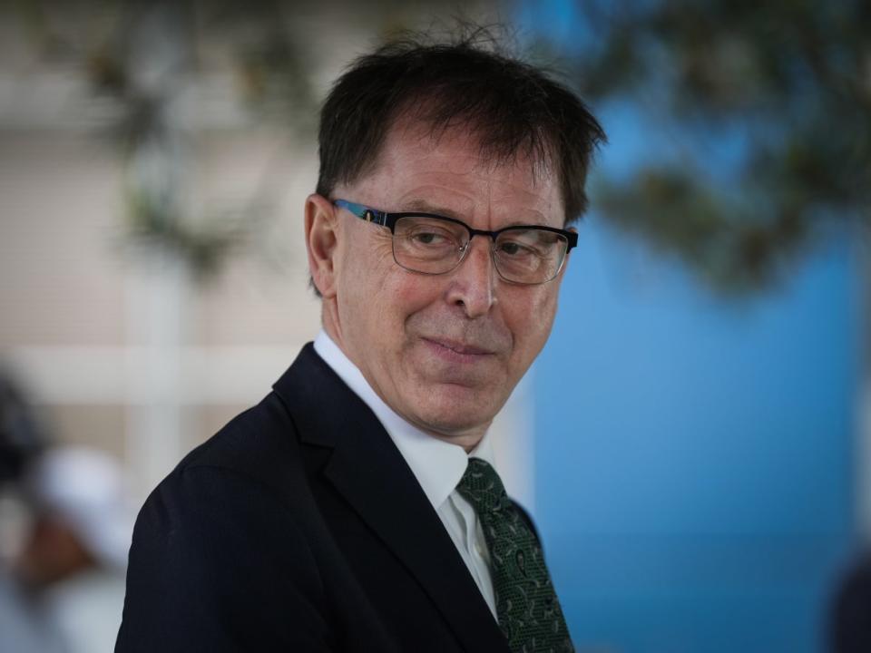 B.C. Health Minister Adrian Dix pauses while speaking during an announcement in Burnaby, B.C., on May 30, 2022.  (Darryl Dyck/The Canadian Press - image credit)