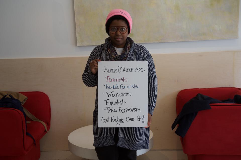 Majella Mark at The Wing before the Women's March on NYC on Jan. 20, 2018.&nbsp;