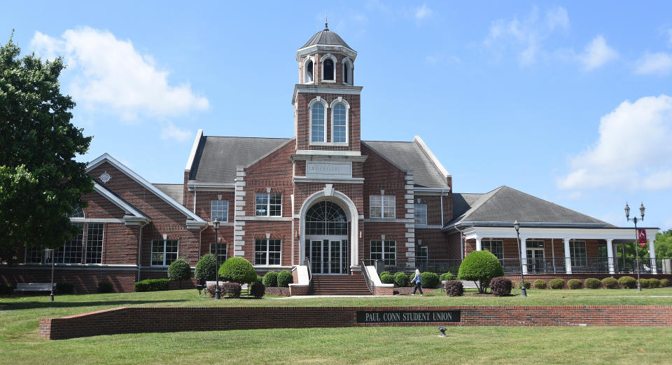 The Conn Student Union at Lee University in Cleveland, Tenn., is shown Friday, May 20, 2022. Come fall, Lee will have more strict guidelines on students' speech and how they can present their gender and sexuality on campus, according to a leaked draft of school policy. (Matt Hamilton/Chattanooga Times Free Press via AP)