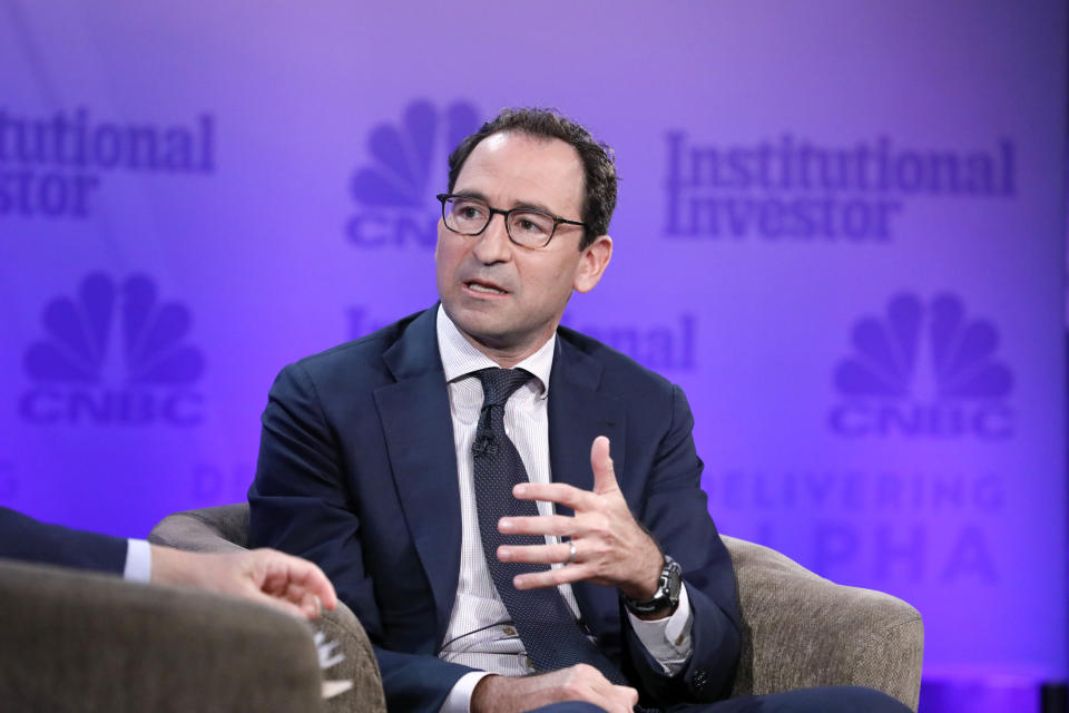 DELIVERING ALPHA -- CNBC's David Faber interviews Jonathan Gray, Blackstone President and Chief Operating Officer, at the CNBC Institutional Investor Delivering Alpha conference on July 18 in New York.  (Incumbent: Jonathan Gray, President and Chief Operating Officer, Blackstone).  -- (Photo by: Heidi Gutman/CNBC/NBCU Photo Bank/NBCUniversal via Getty Images)