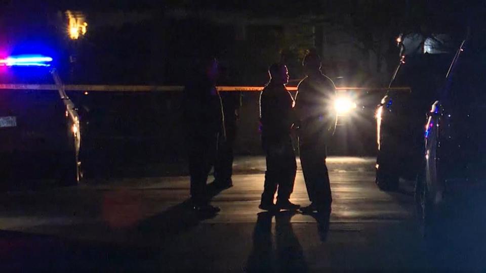 PHOTO: Officials work at a residence near San Antonio in Bexar County, Texas, where two people were discovered fatally shot on Dec. 5, 2023. ( KSAT)
