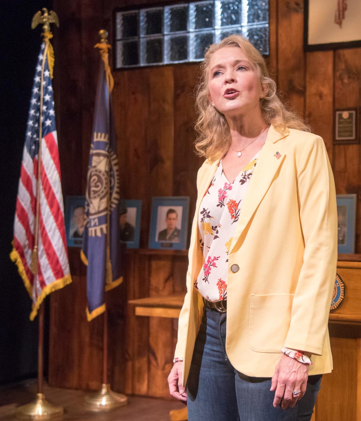 Amy Bodnar stars in the Florida Studio Theatre production of Heidi Schreck’s play “What the Constitution Means to Me.”