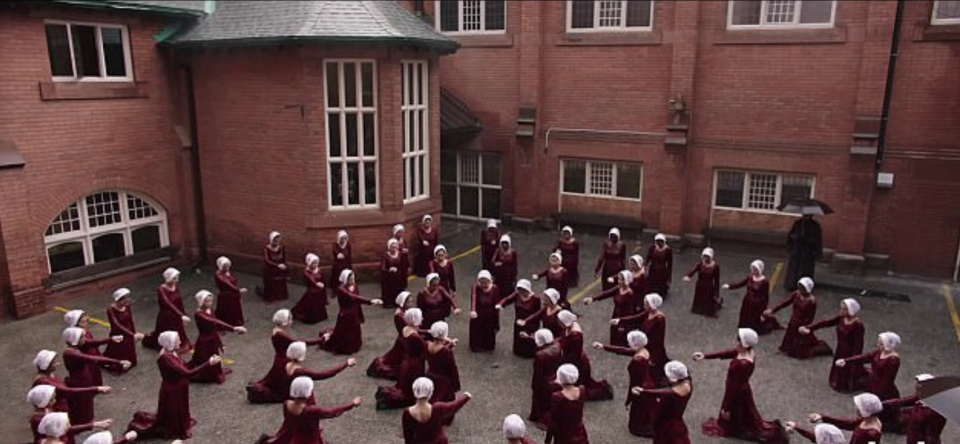 We see a funeral for one of the handmaid's. Source: Hulu