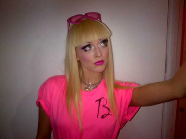 Fearne Cotton headed off to a fancy dress party this week and dressed up as Barbie. She tweeted this picture saying that the false eyelashes were 'weighing her down.' But we have to say, even as Barbie Fearne still looks fab. No fair.