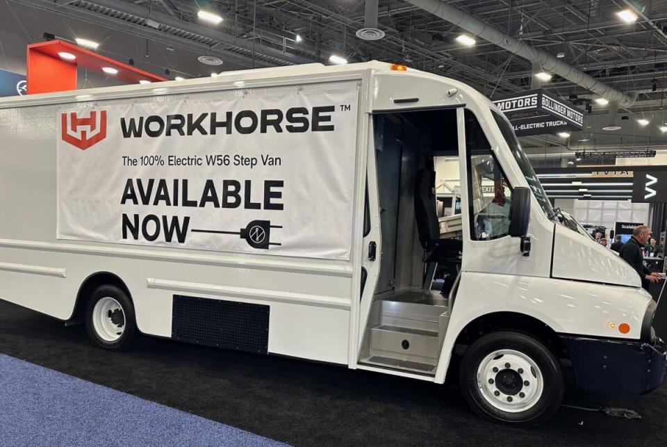 The Workhorse W56 on display at the Advanced Clean Transportation Expo. (Photo: Alan Adler/FreightWaves)