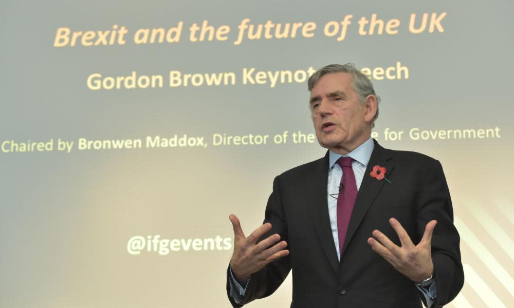 Gordon Brown speaking at the Institute for Government last week.