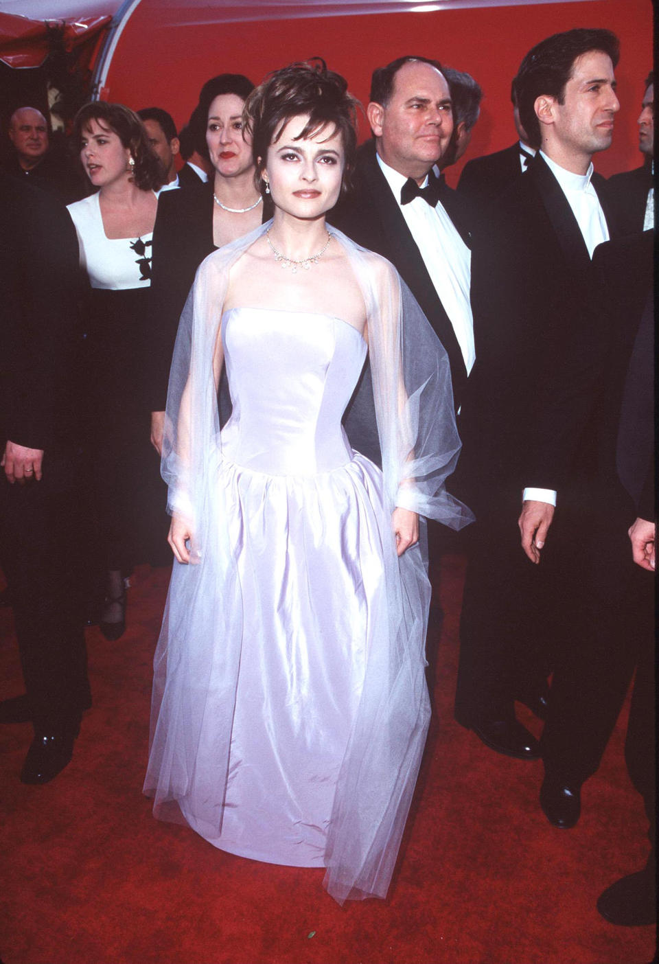 Helena in a satin gown