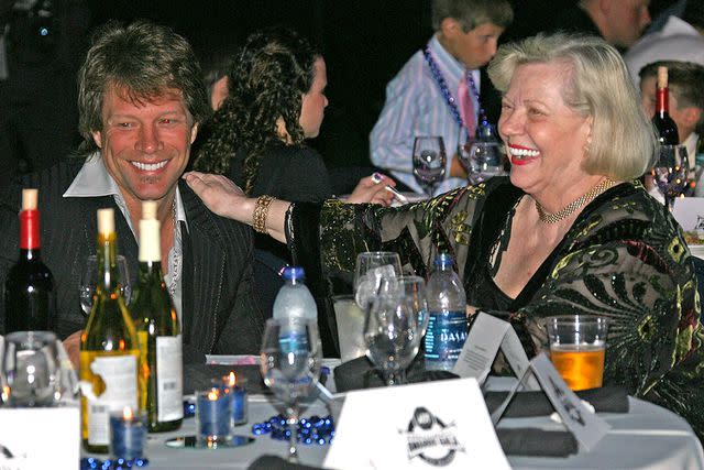<p>Marc Serota/Getty Images</p> Jon Bon Jovi and his mother, Carol Bongiovi, in 2008