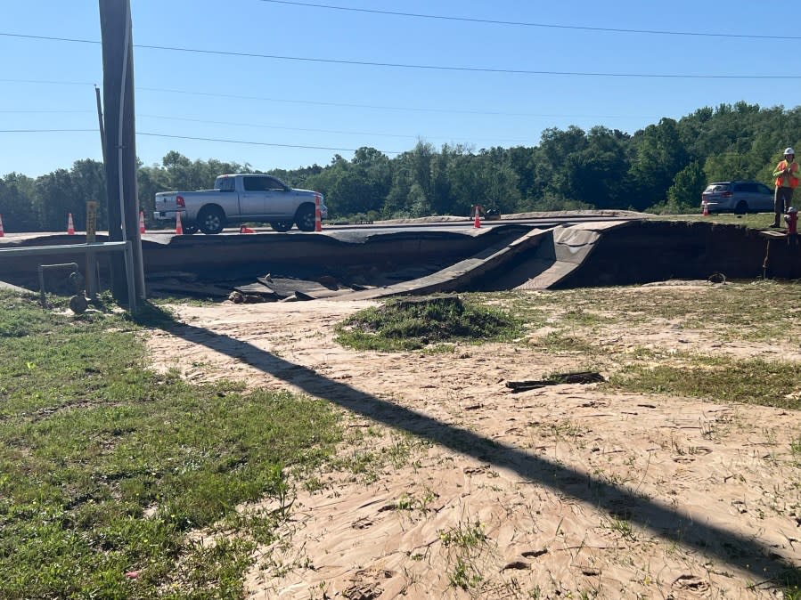 Photos from the scene of the water main break near Sam’s on Loop 323 in Tyler