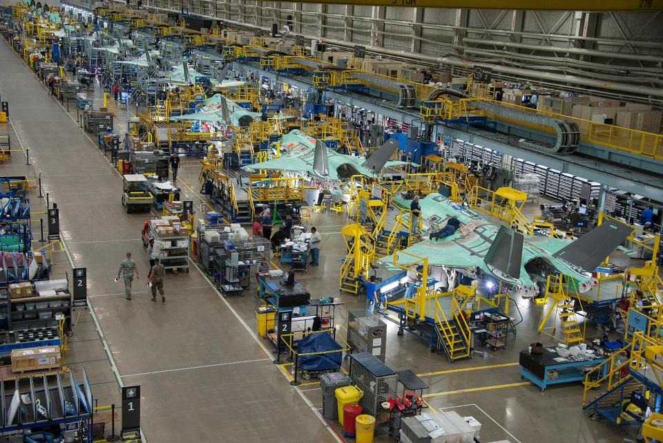 Lockheed Martin's F-35 production line in Fort Worth, Texas. (Lockheed Martin photo by Alexander H. Groves)