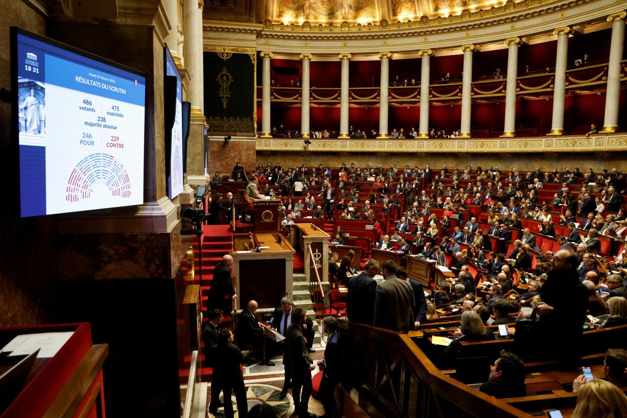 L’hémicycle de l’Assemblée nationale photographié lors du débat sur la réforme des retraites (illustration).