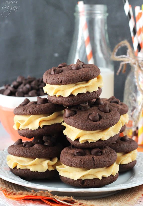 Pumpkin Chocolate Chip Cookie Sandwiches