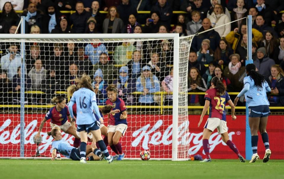 �� Over the blue moon! Man City defender scores first goal against Barça