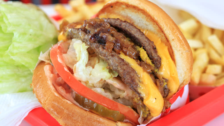 In-N-Out animal style burger