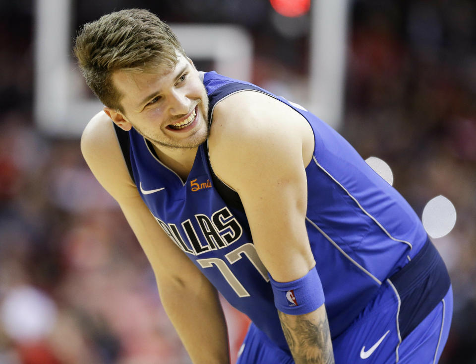 Luka Doncic got big praise from a retiring veteran. (AP Photo/Eric Christian Smith)