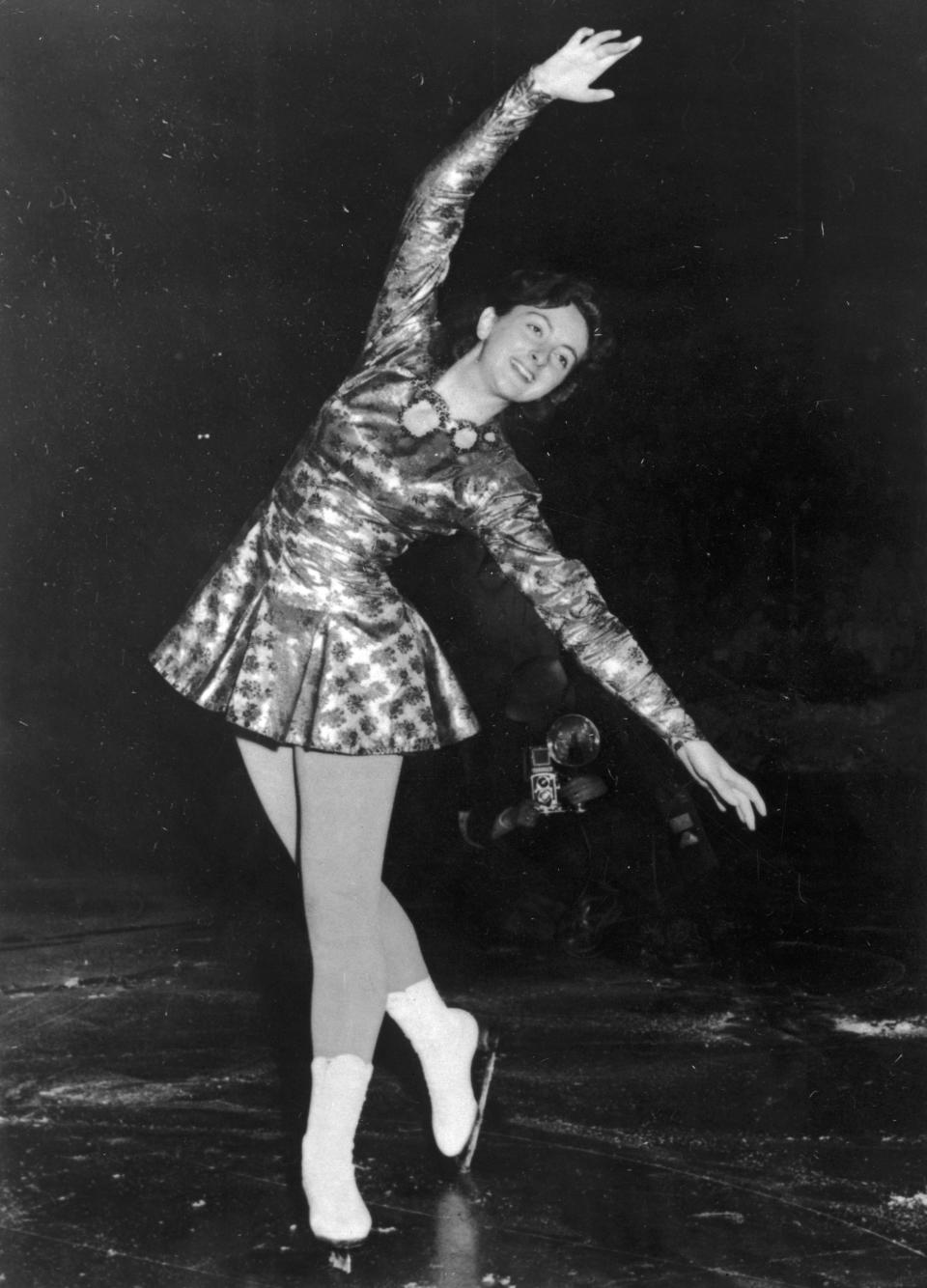 Altwegg, from Great Britain, after winning a gold medal in the Women's Figure Skating Competition in the 1952 Winter Olympics in Oslo, Norway.