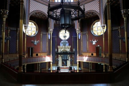 General view shows the renovated Rumbach street synagogue in Budapest