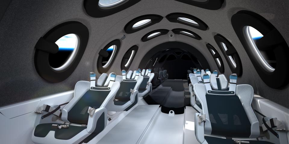 The interior of Virgin Galactic's spacecraft