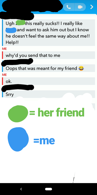 Text about how they want to ask someone out but they know he doesn't feel the same way about them is "accidentally" sent to the person they want to ask out