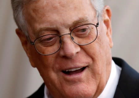 Businessman David Koch arrives at the Metropolitan Museum of Art Costume Institute Gala 2015 celebrating the opening of "China: Through the Looking Glass," in Manhattan