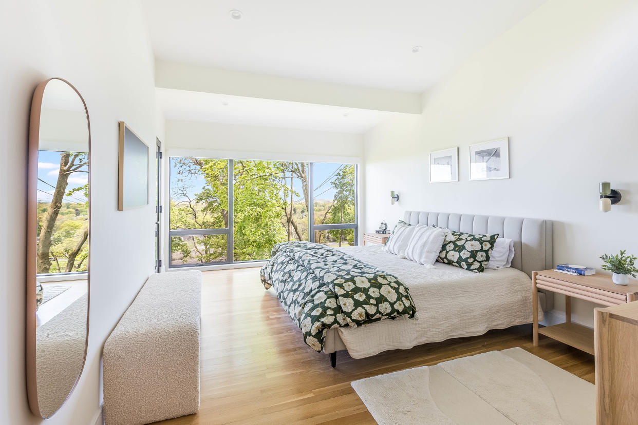 The primary bedroom of a home in Upper Montclair.