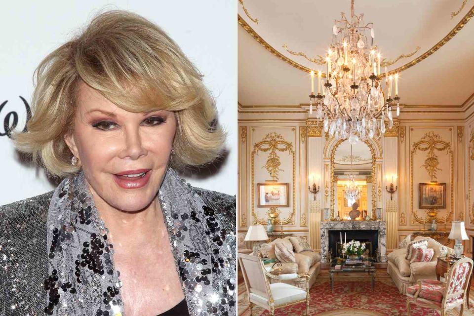 <p>Jim Spellman/WireImage; Dolly Lenz Real Estate</p> Joan Rivers lived in her NYC penthouse until her death in 2014. 