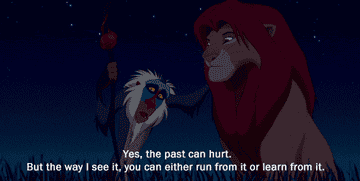 Rafiki talking to Simba in 'The Lion King'