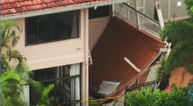 Up to 20 people were on the St Lucia balcony when it gave way. Photo: 7 News