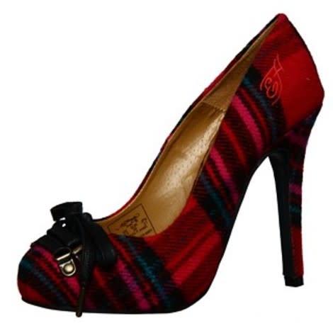 Batu Red Plaid Pumps