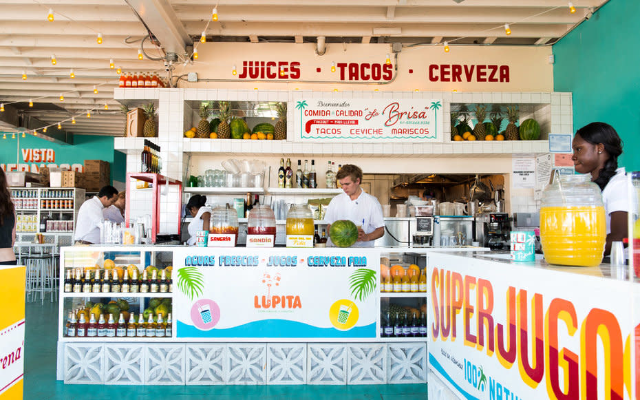 <p>In 2013, New Yorks popular Mexican spot, Tacombi, finally made its way beachside. The Montauk location, <a rel="nofollow noopener" href="http://tacombi.com/locations/Montauk" target="_blank" data-ylk="slk:La Brisa;elm:context_link;itc:0;sec:content-canvas" class="link ">La Brisa</a>, brings traditional Yucatan cuisine to The End, offering the perfect antidote to any and all guacamole or fish taco cravings.</p><p>La Brisa separates itself from the other Tacombi spots by focusing on seafood dishes like fluke ceviche, seared Montauk tile fish tacos, and crispy shrimp with poblano mayo. Dont forget to pair your plate with Tacombis signature Lupita agua frescas, which gives some sweet relief to your taste buds.</p>