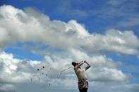 <p>Pornanong Phatlum of Thailand plays a shot during round three of the ISPS Handa Women’s Australian Open at Royal Adelaide Golf Club on February 18, 2017 in Adelaide, Australia. </p>