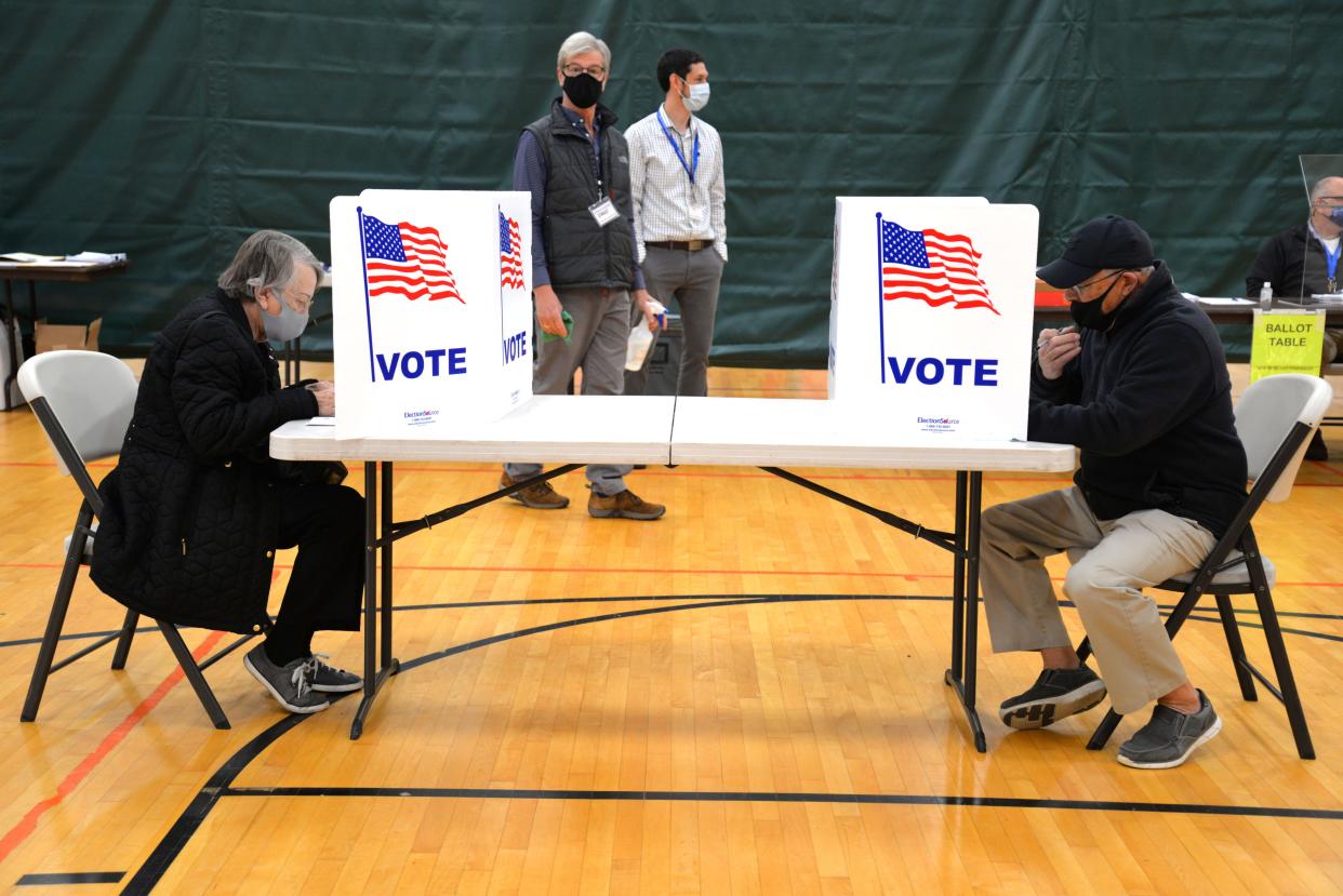 Voters in Ward 3 vote on Election Day on Nov. 3, 2020 at the Gypsy Hill Park Gym in Staunton.